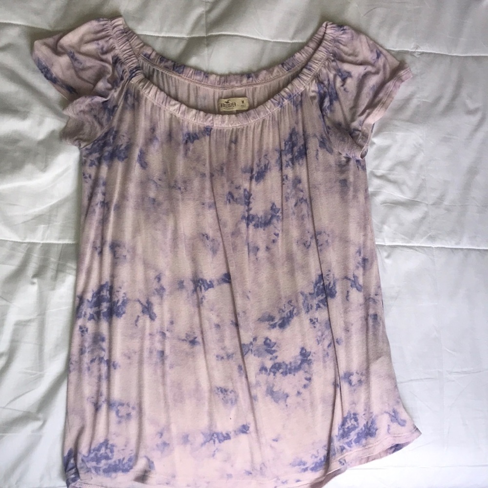 Blue & Purple Off the Shoulder Top